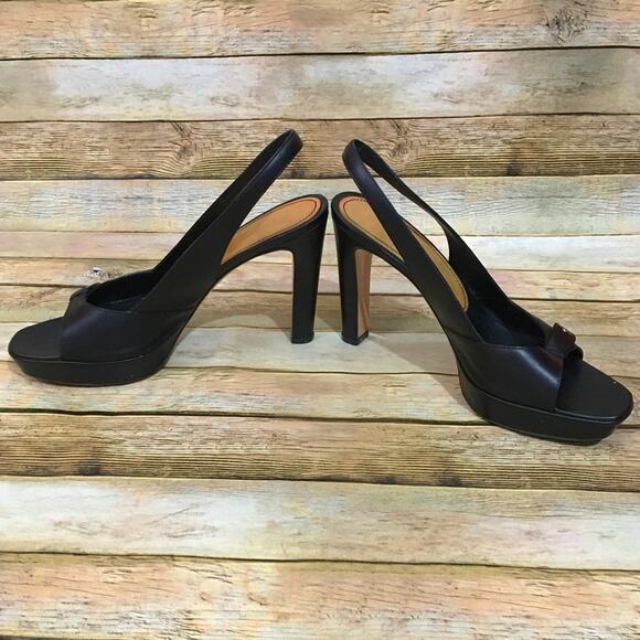 Jil Sander Leather Slingback Heels - Black - 39.5 - Picture 6 of 14